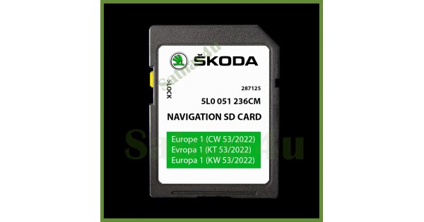 SKODA Navigation Software SD-Card Navi Europe CW 22/2016 Nr 5L0 051 236L